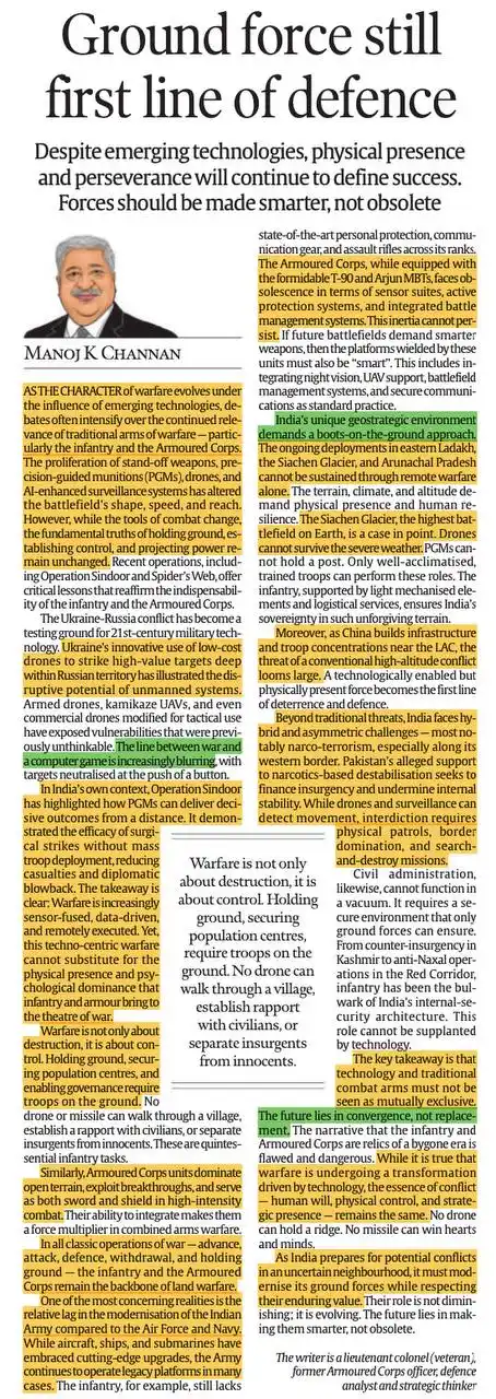Image from UPSC Security UPSC UPSC UPSC UPSC UPSC UPSC UPSC Upsc Upsc UPSC UPSC UPSC UPSC UPSC UPSC UPSC UPSC™: 🔆 Key Takeaways: The Role of Ground Forces in Modern Warfare 📍 Emer...