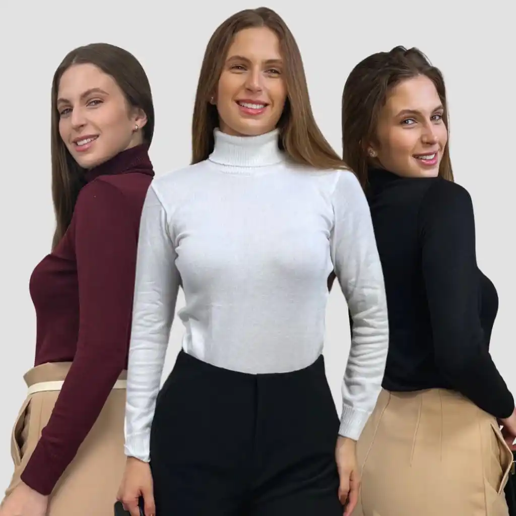Image from ✨PromosdaMah: Kit 3 Blusas De Frio Feminina Cacharrel Tricô Manga Longa Botão Elasta...