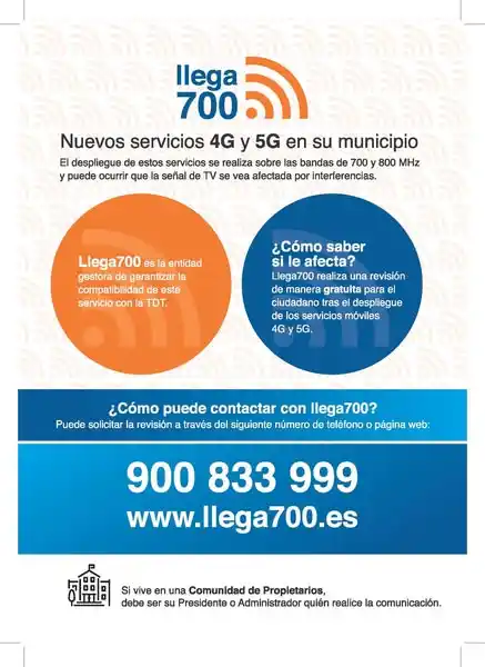 Image from Ayuntamiento de Daganzo de Arriba: 🔷LLEGA 700 - Servicio 4G y 5G Desde Llega 700 se ponen de nuevo en co...
