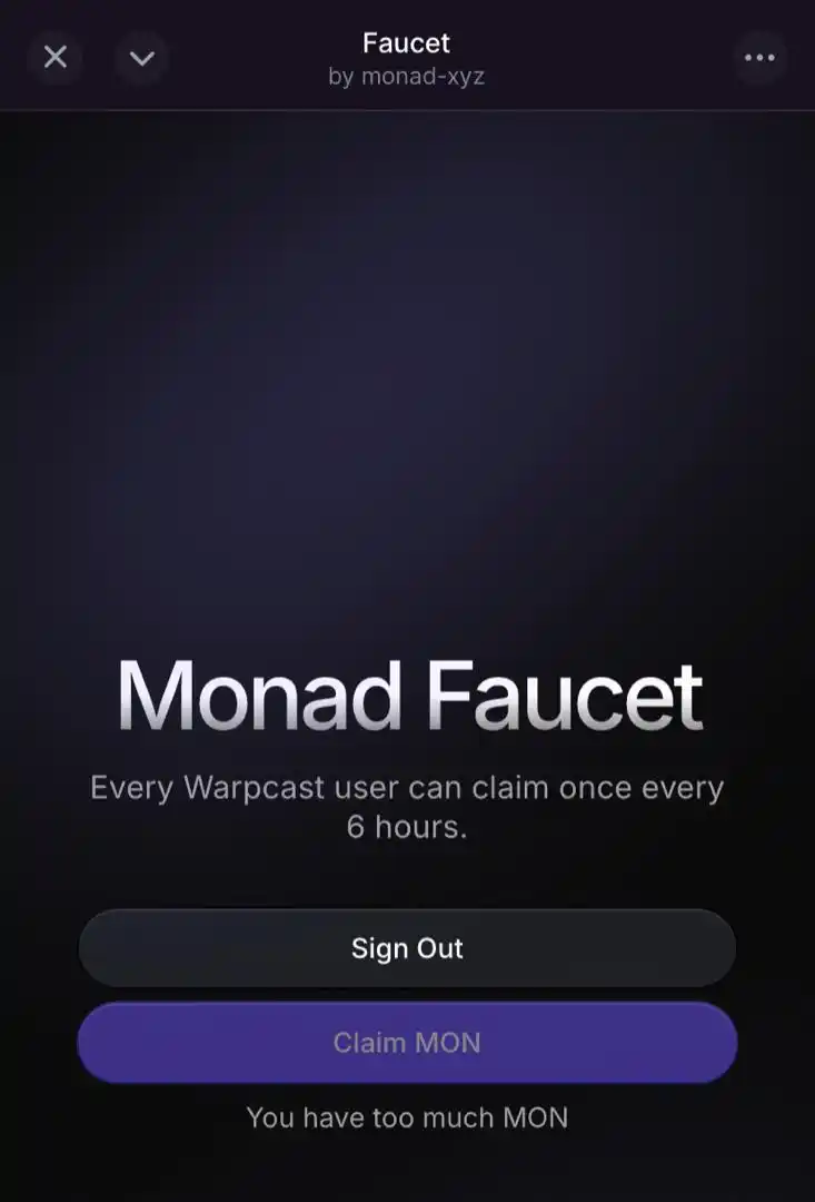 Image from AIRDROPS AND TESTNETS UPDATE: Monad Faucet from the Monad team https://farcaster.xyz/miniapps/rDukv...