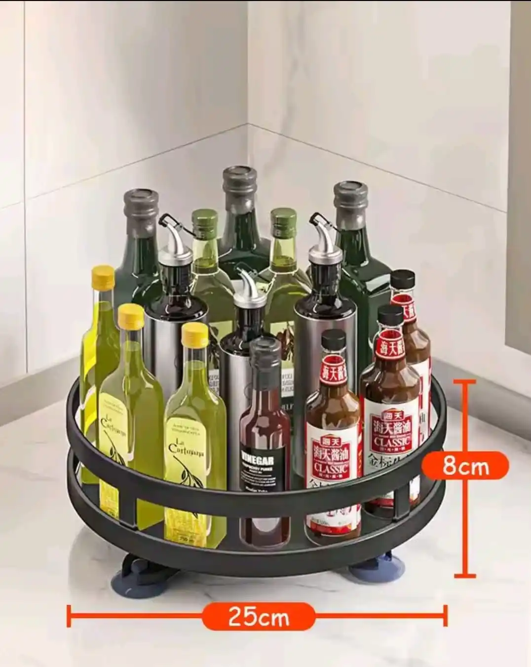 Image from Ali Online Deals: 🌀 No More Messy Corners! 💥 This 360° Rotating Spice Rack Organizer ...