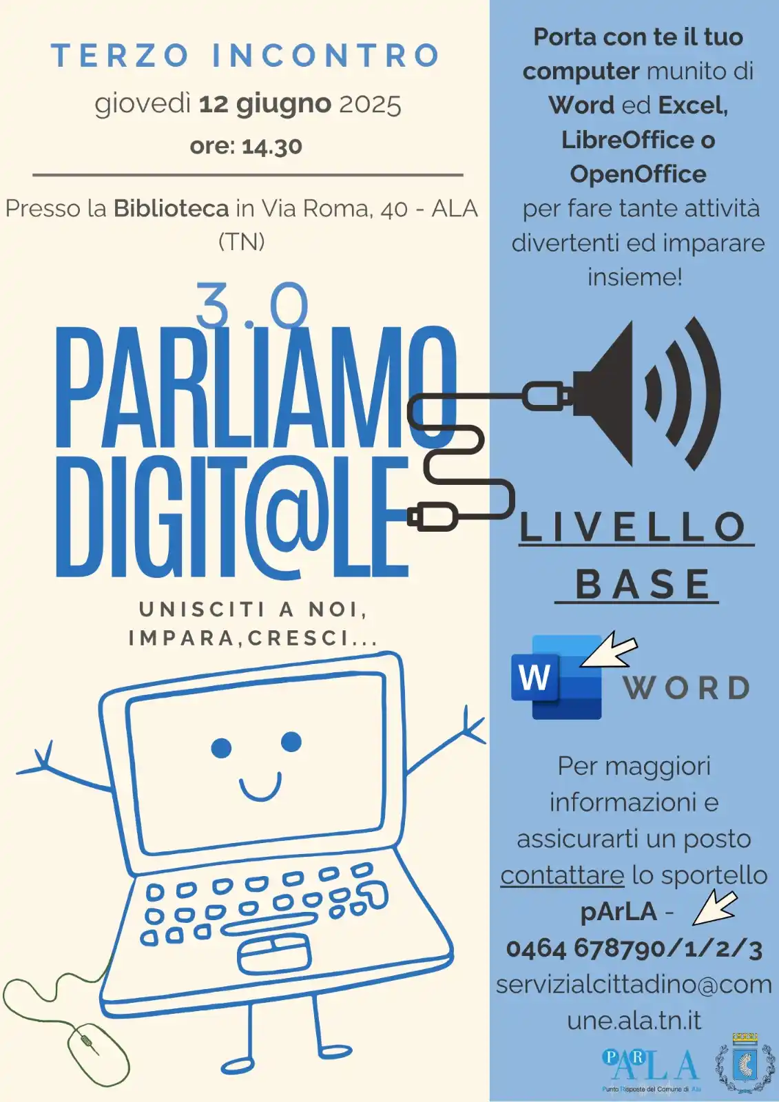 Image from @ComuneAla: ๐๐๐ซ๐ฅ๐ข@๐๐ฆ๐จ ๐๐ข๐ ๐ข๐ญ๐๐ฅ๐ ๐.๐: ๐๐ฑ๐๐๐ฅ ๐ ๐๐จ๐ซ๐ Parli...