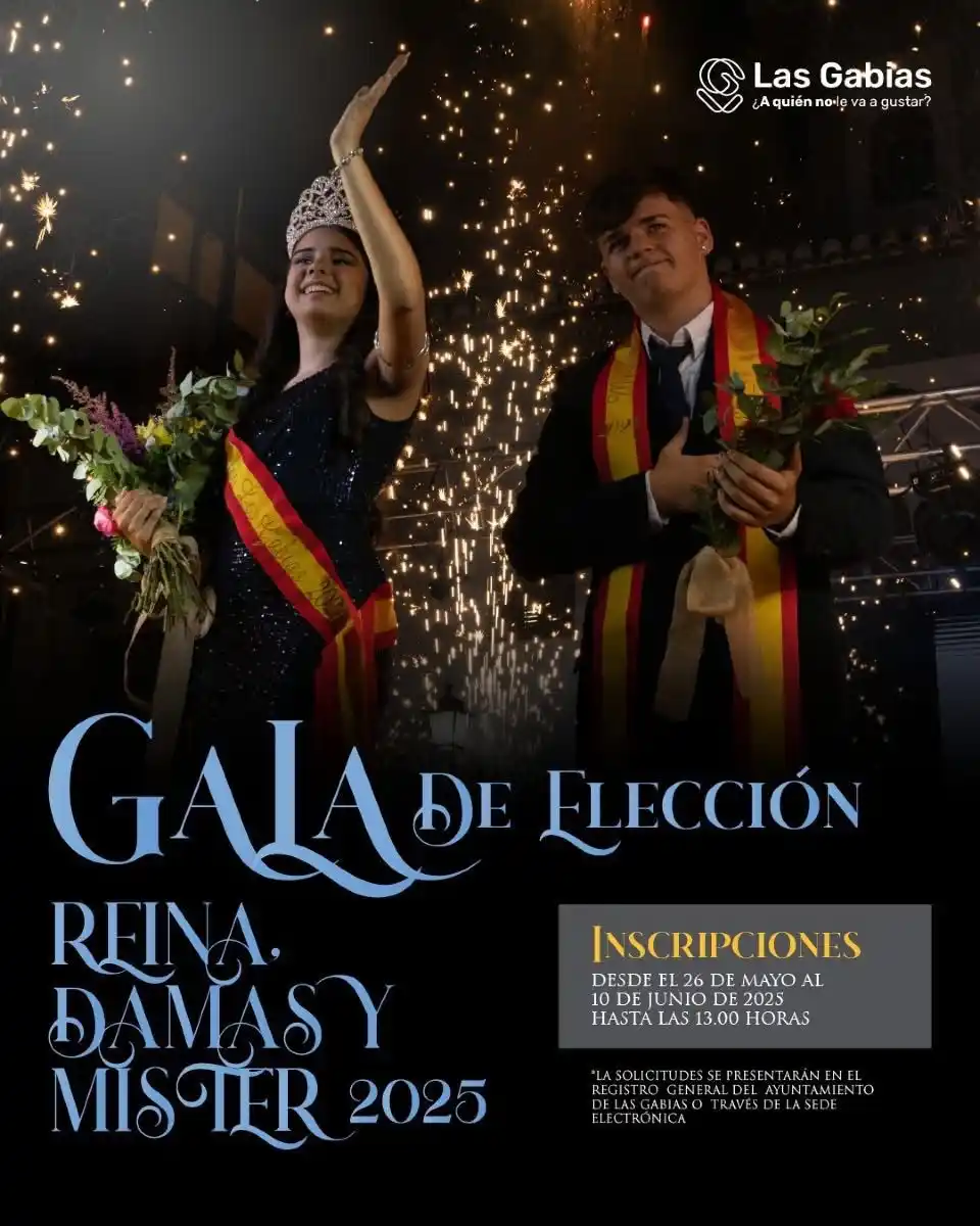 Image from Ayuntamiento de Las Gabias: 👑✨ ¡Participa en el concurso para la elección de Reina y Mister de la...