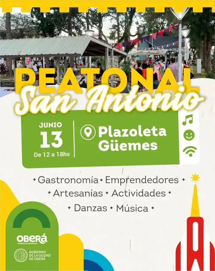 Image from El Misionerismo: *Peatonal por el Día del Santo Patrono de Oberá* El 13 de junio es un...