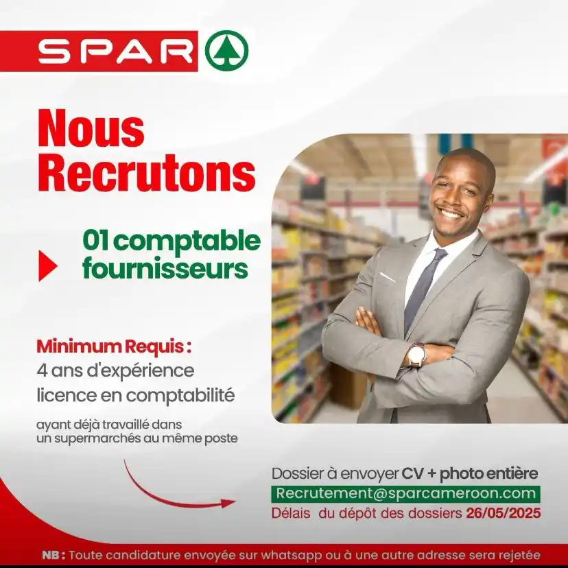 Image from Arch Africa Careers (#AAC): REJOIGNEZ L’ÉQUIPE SPAR ! Nous recrutons 01 hôtesse d’accueil client d...