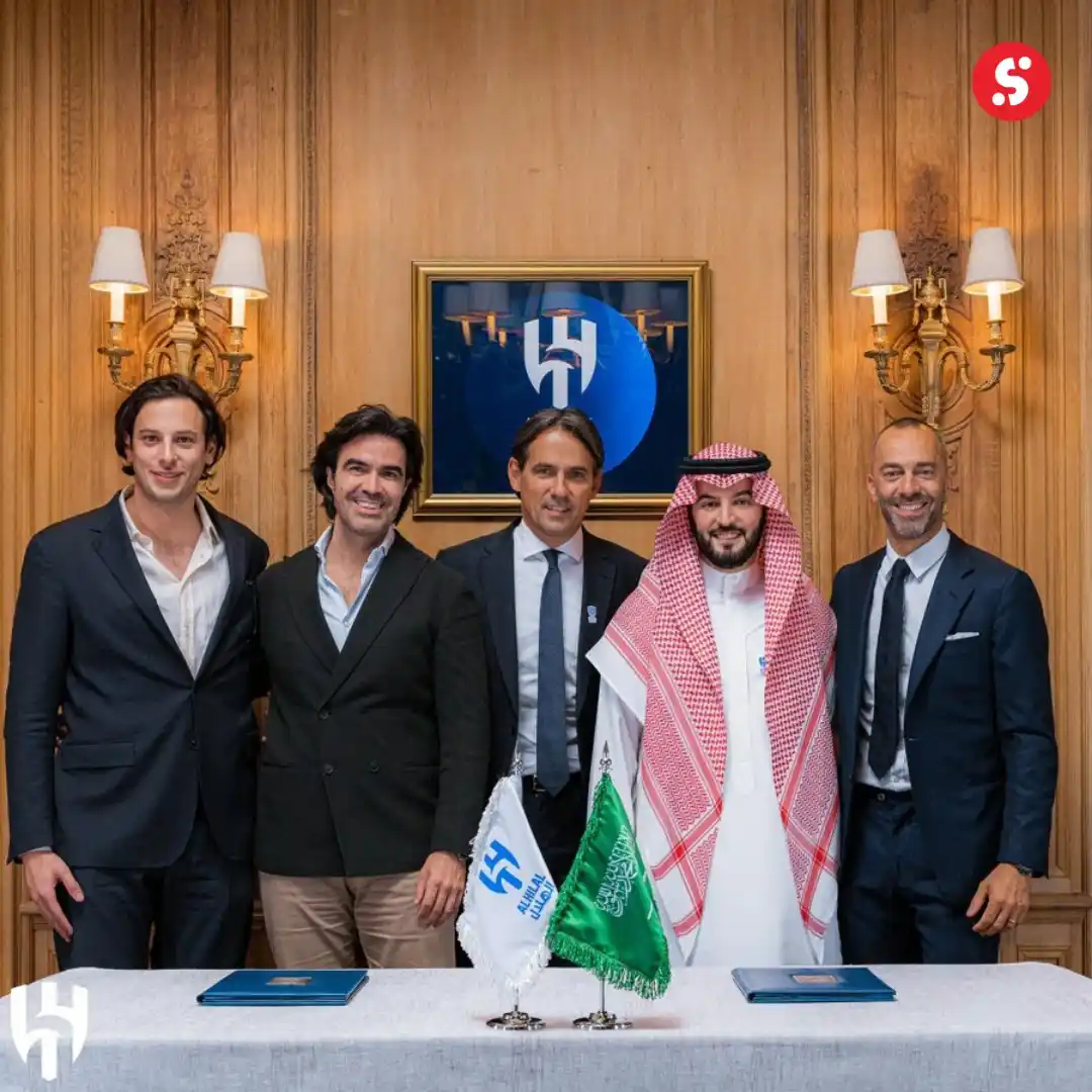 Image from SportyBet : 🇸🇦 Simone Inzaghi has been unveiled as the new head coach of Al Hila...