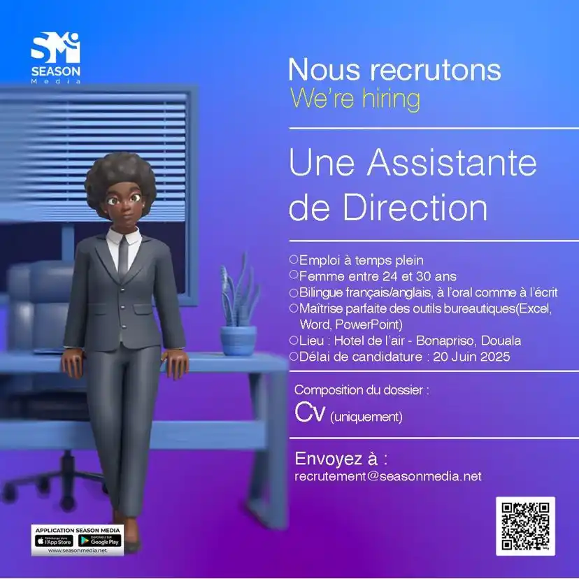Image from Arch Africa Careers (#AAC): 📣 Season Media recrute ! Nous sommes à la recherche d’une Assistante...