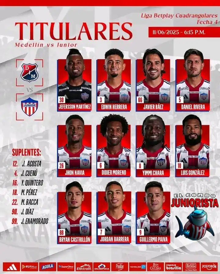 Image from El Combo Juniorista 💪🏻🦈🇦🇹♥️: 🔥🦈 ¡TITULARES! <a class="text-blue-500 hover:underline cursor-point...