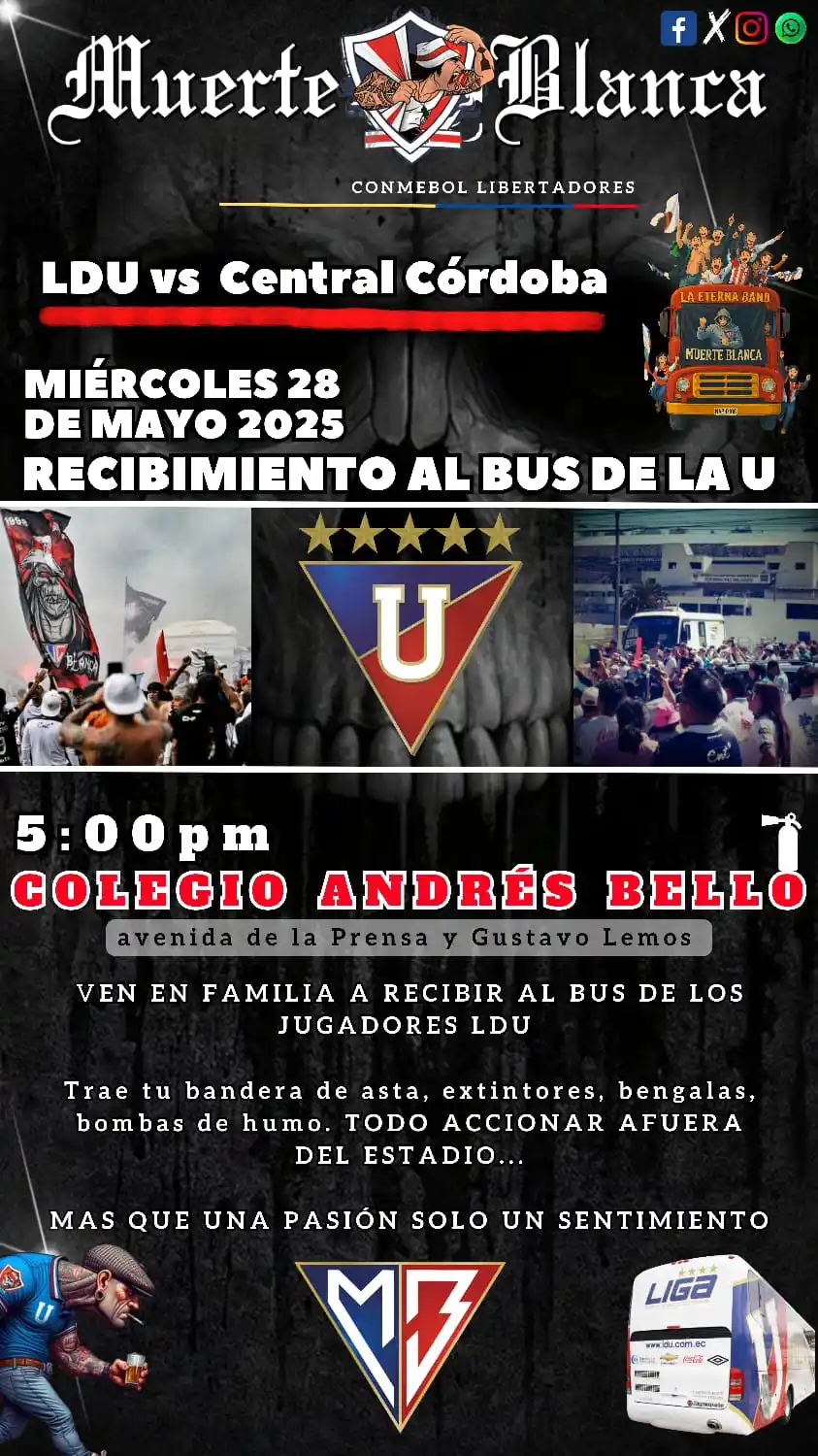 Image from Muerte Blanca Ecuador: 🏳️🚩 ¡Vamos todos a alentar al más grande, a nuestra querida <a class...