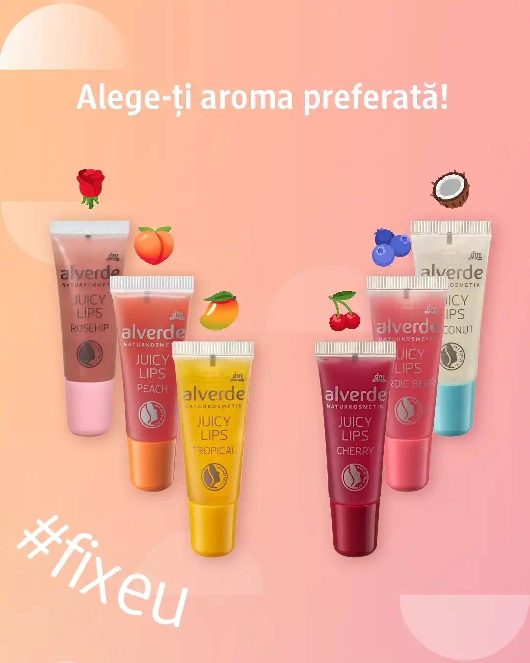 Image from dm_romania: Alege-ți aroma preferată! 🤩 Luciul de buze Juicy de la alverde NATU...