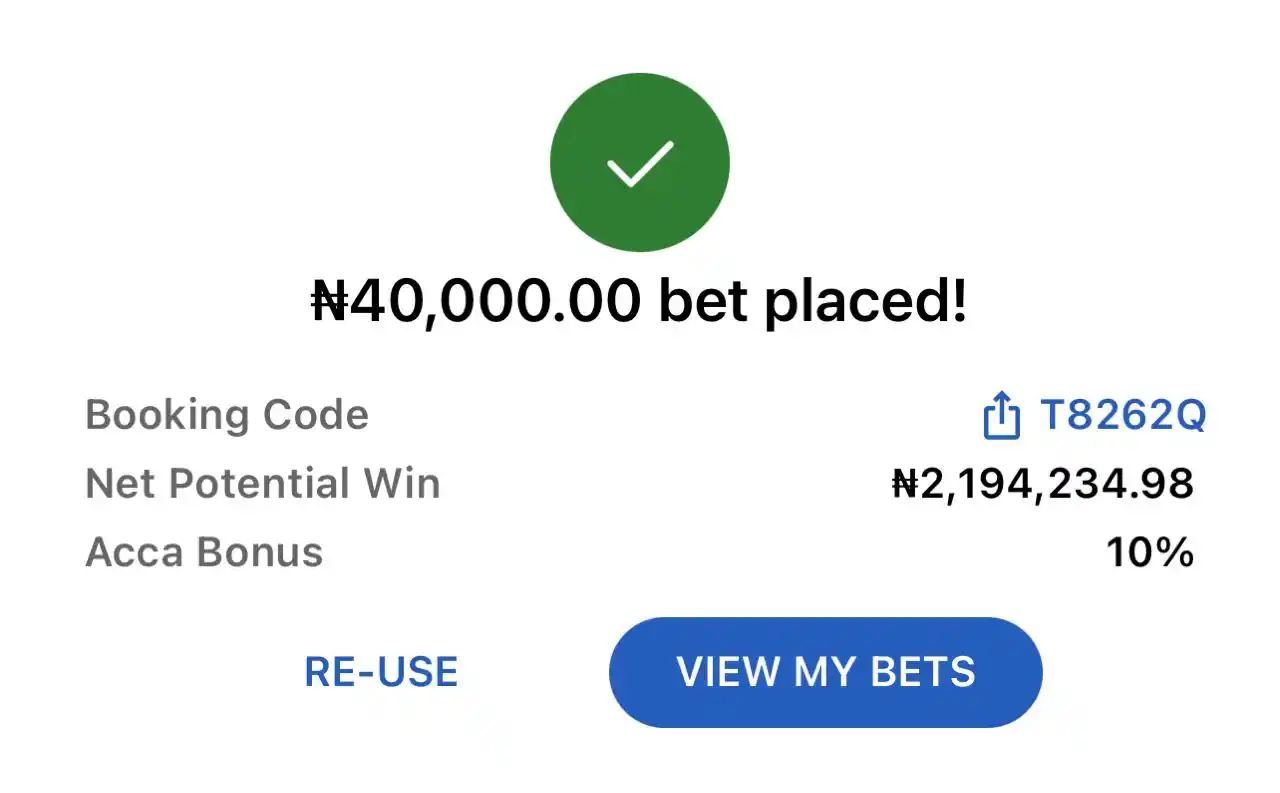 Image from Emmanuel Oc KING OF ALL SPORT: AUDACIOUS ODD ON BETKING CODE 👉🏻T8262Q - 50 ODDS 👉🏻XN1MRT -10 O...