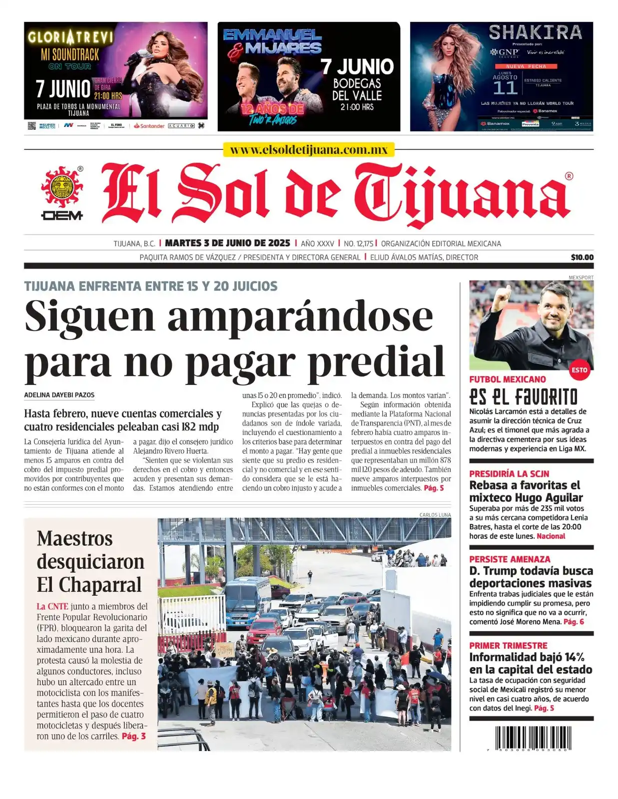 Image from El Sol de Tijuana: *¡Buenos días, lectores!* 🌞 📰 Les compartimos la información de la ...