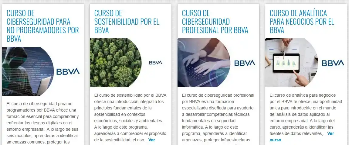 Image from Hablemos de Economía : El banco BBVA lanzó una serie de cursos gratuitos sobre: 🟢 *Ciberseg...