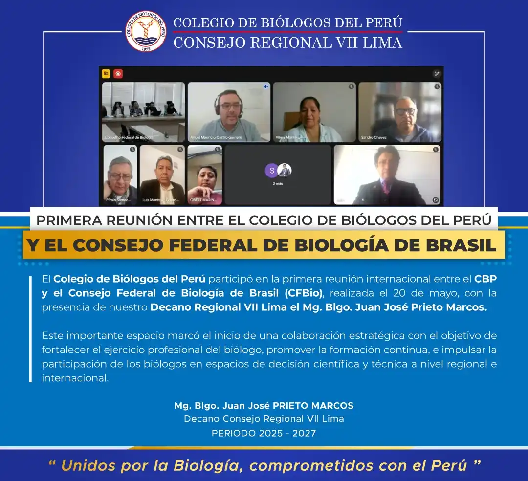 Image from CBP - CONSEJO REGIONAL VII LIMA: 🌎🤝 El Colegio de Biólogos del Perú – Consejo Regional VII Lima, part...