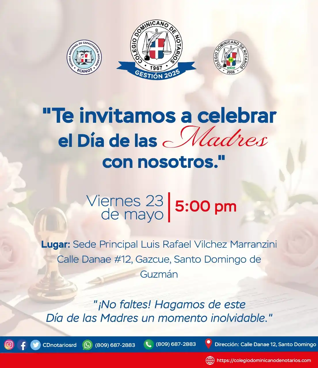 Image from Un Notario Para TODOS  🧑‍⚖️🧑🏾‍⚖️🧑‍✈️🧑‍🌾🧑‍🏫🧓: El Colegio Dominicano de Notarios le invita a celebrar el Día de las M...