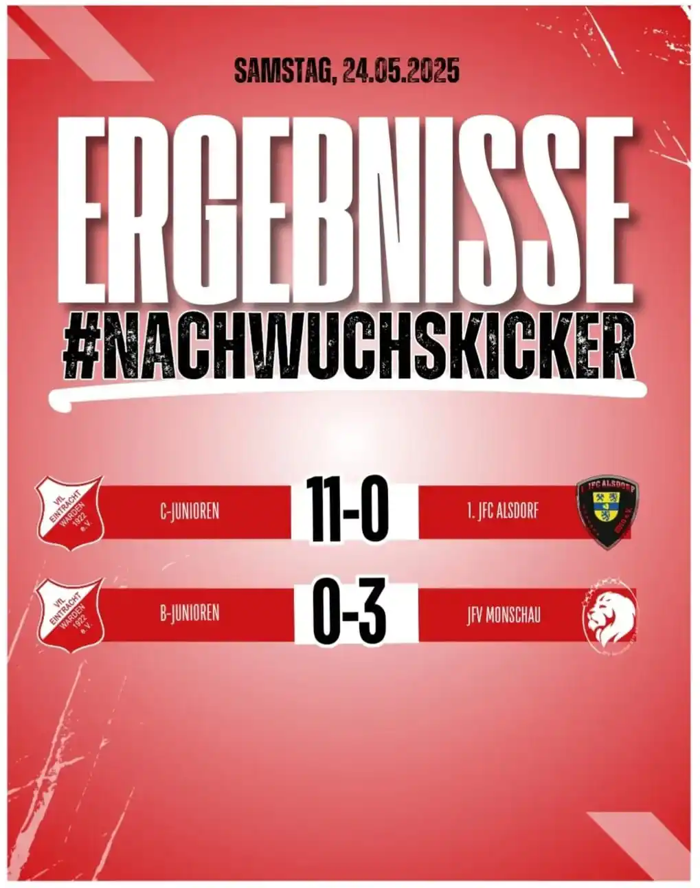 Image from VfL Eintracht Warden 1922 e.V.: *Ergebnisse unserer Wardener Nachwuchskicker!* Unsere C-Junioren fe...
