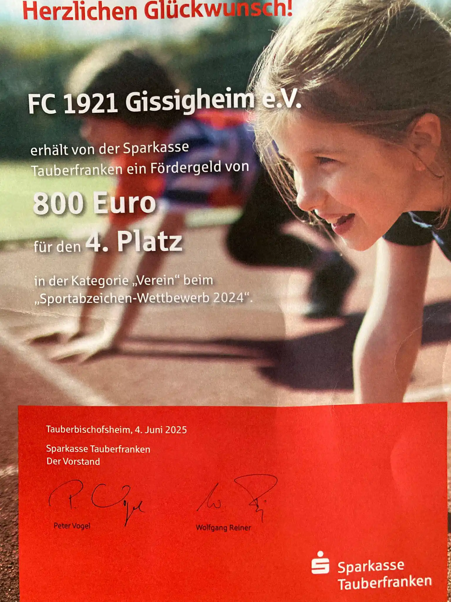 Image from FC 1921 Gissigheim e.V.: *Erneut 4. Platz 💪 beim SPAZ-Wettbewerb* Der FC 🔵⚪️ hat beim Sportab...