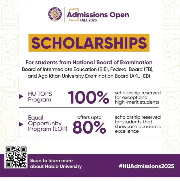 Image from Students' Empowered Oasis-SEO: HU TOPs 100% EOP 80% Apply For Both 😉 Habib University is committed ...