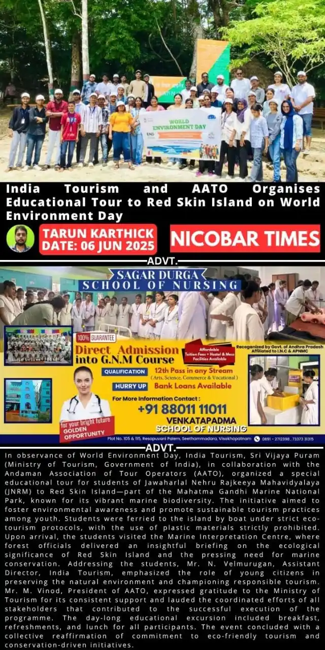 Image from Nicobar Times: *India Tourism and AATO Organises Educational Tour to Red Skin Island ...