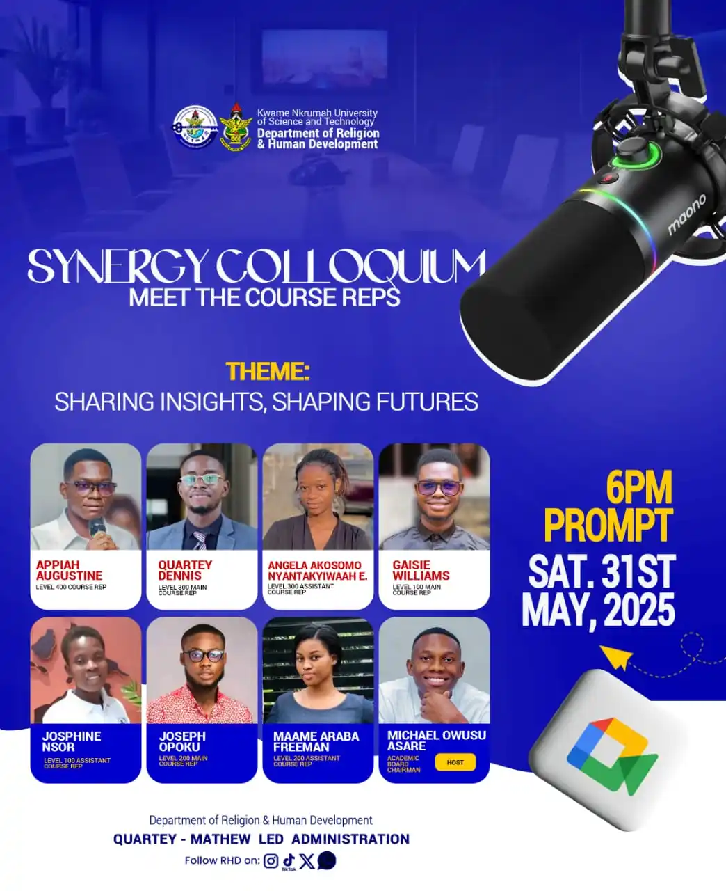 Image from VOICE OF RHD_KNUST🔉: *It's Happening Tonight* 🔥💥 SYNERGY COLLOQUIUM For all RHD studen...