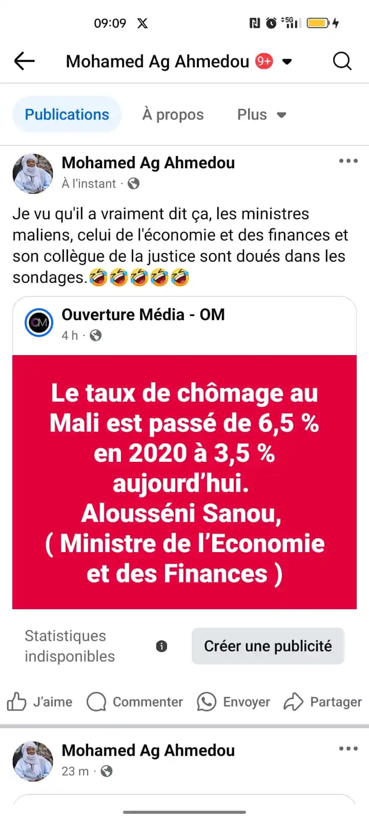 Image from Le Méhari Post de Mohamed AG Ahmedou du MTRM: Je vu qu'il a vraiment dit ça, les ministres maliens, celui de l'écono...
