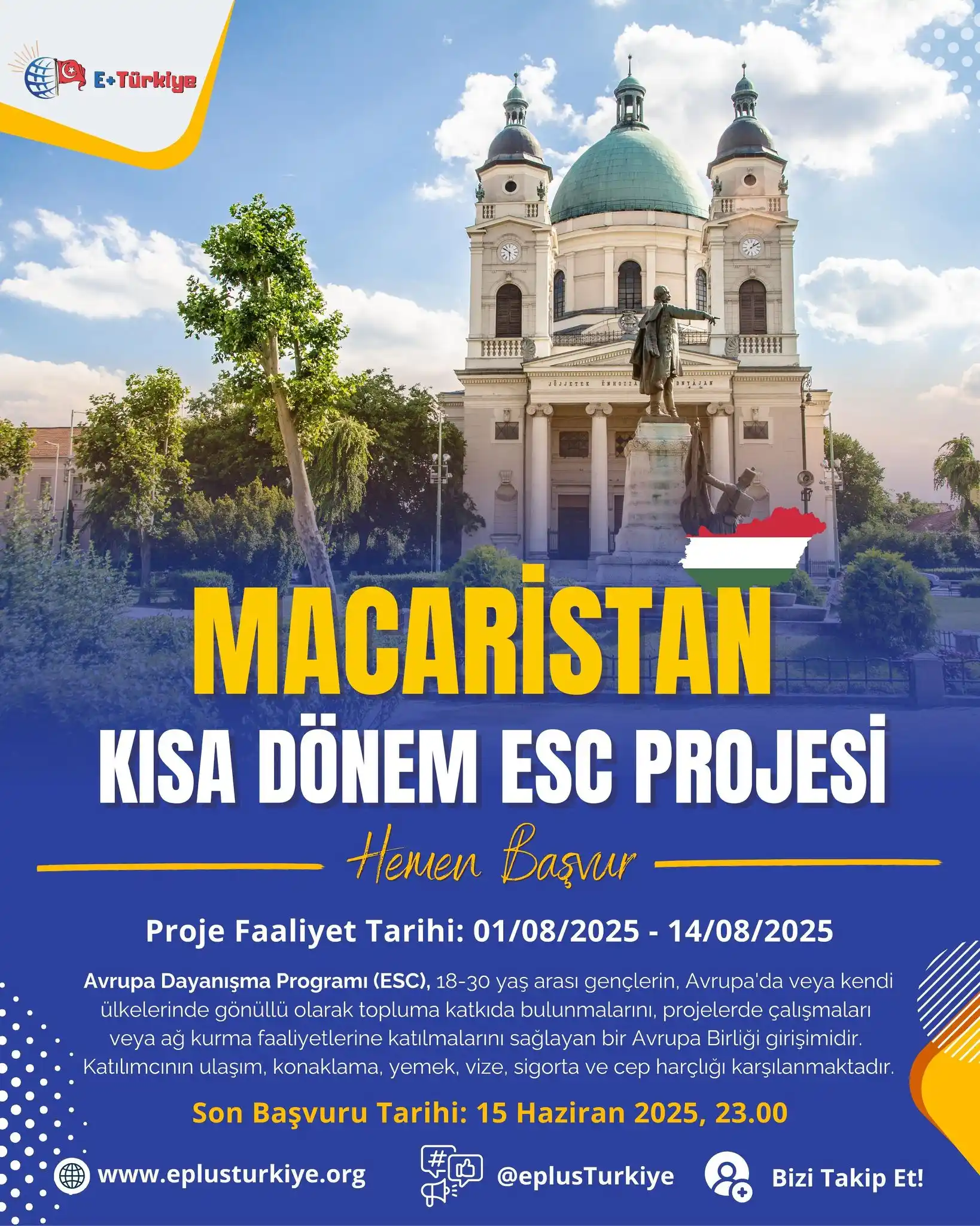 Image from E+ Türkiye 🇹🇷 : 📢 Macaristan’da 2 Haftalık ESC Gönüllülük Fırsatı! 📍 Cegléd, Macaris...