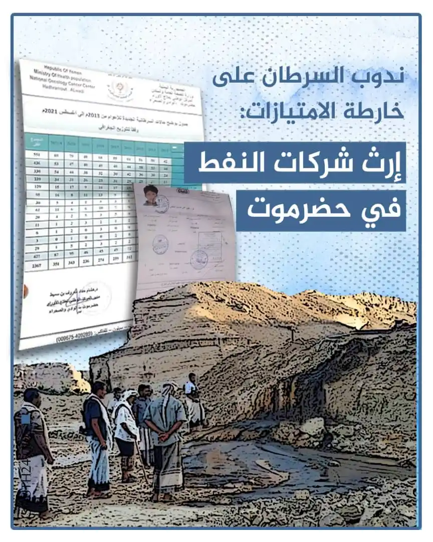 Image from مركز سوث24 | South24: 🎥 *ندوب السرطان | تحقيق استقصائي عن إرث شركات النفط في حضرموت*  يلخص ...