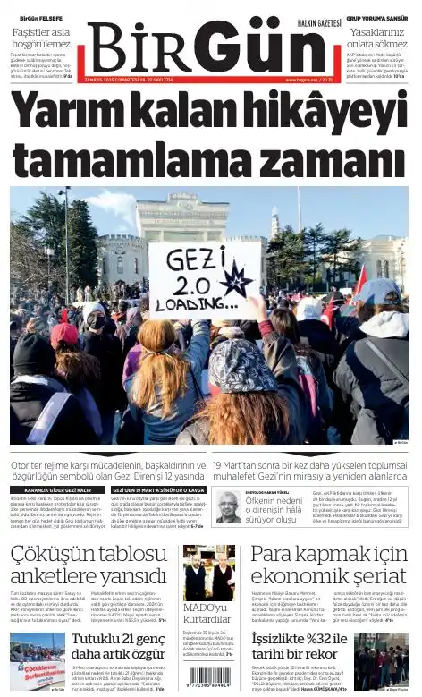 Image from BirGün Gazetesi: Otoriter rejime karşı mücadelenin, başkaldırının ve özgürlüğün sembolü...