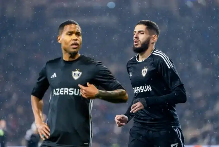Image from Oyunun Tempi | Futbol Yayımları: *Qarabağ FK* Yassine Benzia, Marko Vesovic və Patrick Andrade ilə yoll...