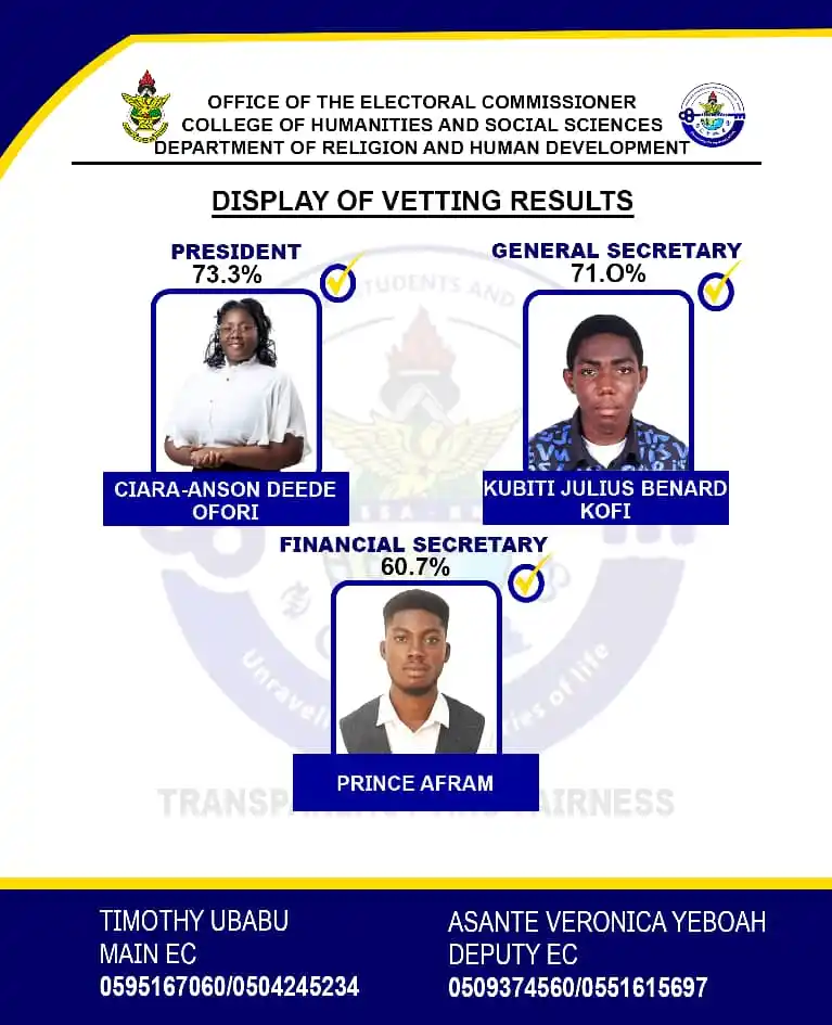Image from VOICE OF RHD_KNUST🔉: *RHD - KNUST*🔊🔊🔊🔊  _OFFICE OF THE ELECTORAL COMMISSIONER INFORMS �...