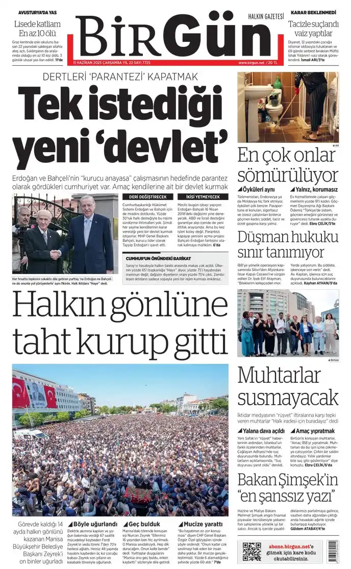 Image from BirGün Gazetesi: Tek istediği yeni ‘devlet’ Erdoğan ve Bahçeli’nin “kurucu anayasa” ç...