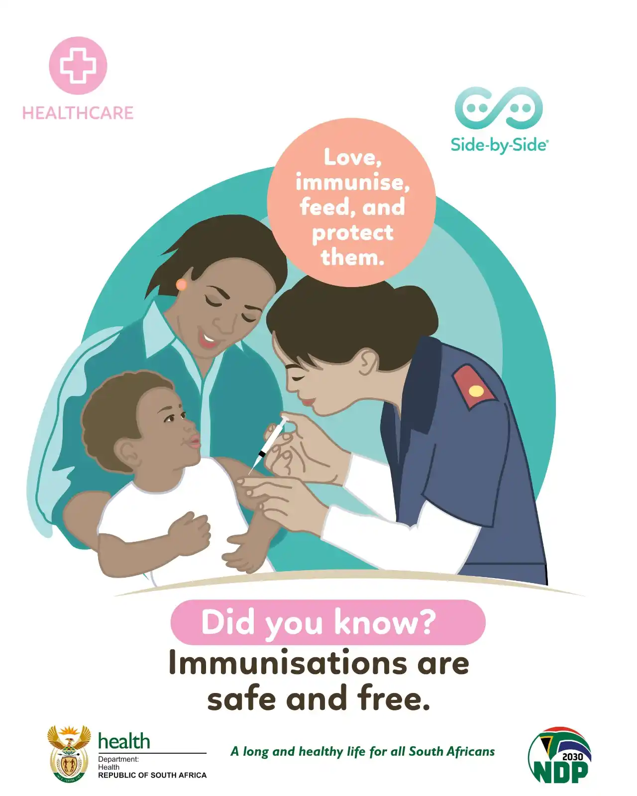Image from SidebySideSA-Child Health👶👶🏻👶🏾👩🏾🍼🧑🏼🍼: 💉 Why are vaccines so important? 💉 Immunisations protect your child ...