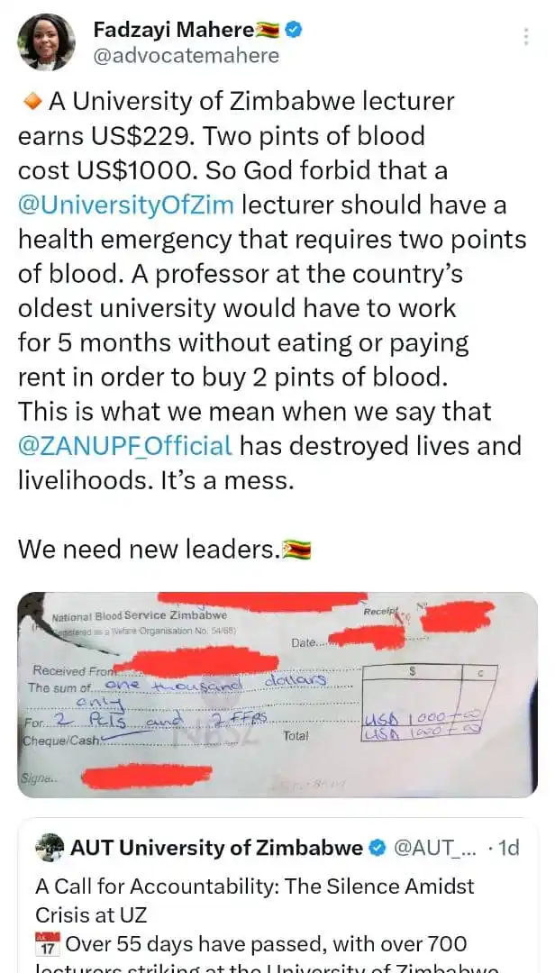 Image from Change Radio : *_Advocate Fadzayi Mahere:_* 🔸A University of Zimbabwe lecturer earn...