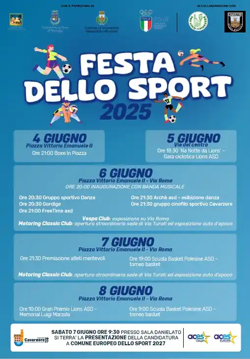 Image from Comune di Cavarzere: 🎉 CAVARZERE FESTA DELLO SPORT 2025 Dal 4 all’8 giugno 2025, il cuore ...