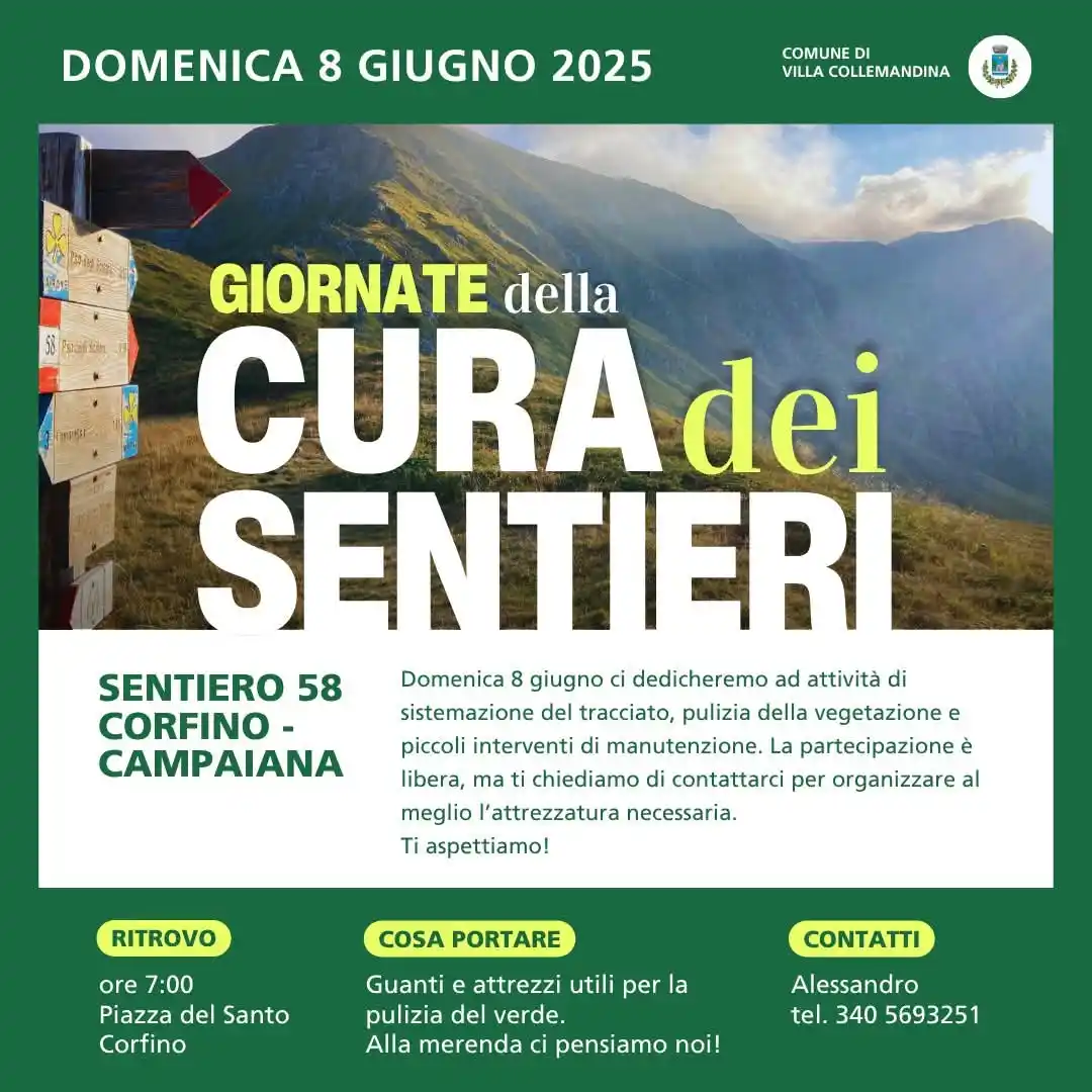Image from Comune di Villa Collemandina: 🗓 *Domenica 8 giugno* invitiamo cittadini e volontari a partecipare a...