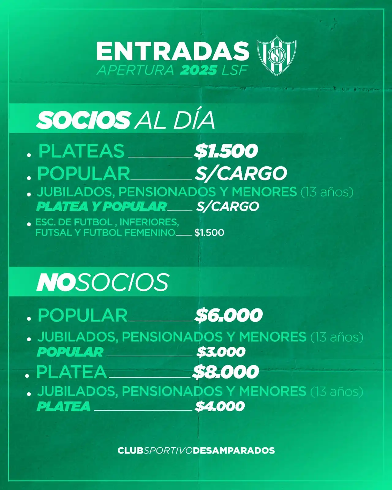 Image from Club Sportivo Desamparados: _🎟️ Entradas LSF Fecha 13 VS Trinidad 🇳🇬_ Domingo: 10hs hasta el c...