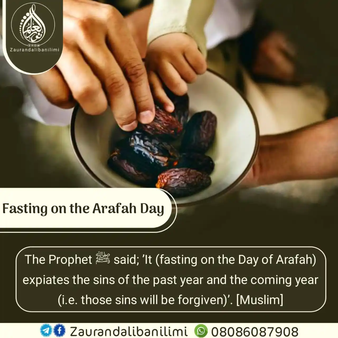 Image from ZAURAN DALIBAN ILIMI: *FASTING ON THE ARAFAH DAY* The Prophet ﷺ said; ’It (fasting on the D...