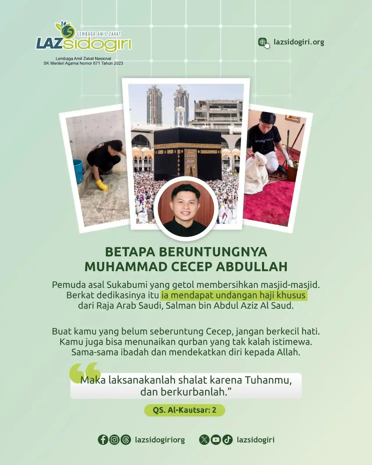 Image from LAZ Sidogiri: Gak sangka ya, seorang pemuda asal suka bumi ini menjadi viral di medi...