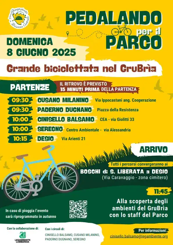 Image from Comune di Muggiò: 🚴♂️ *Grande biciclettata nel GruBrìa: domenica 8 giugno 2025* Domeni...