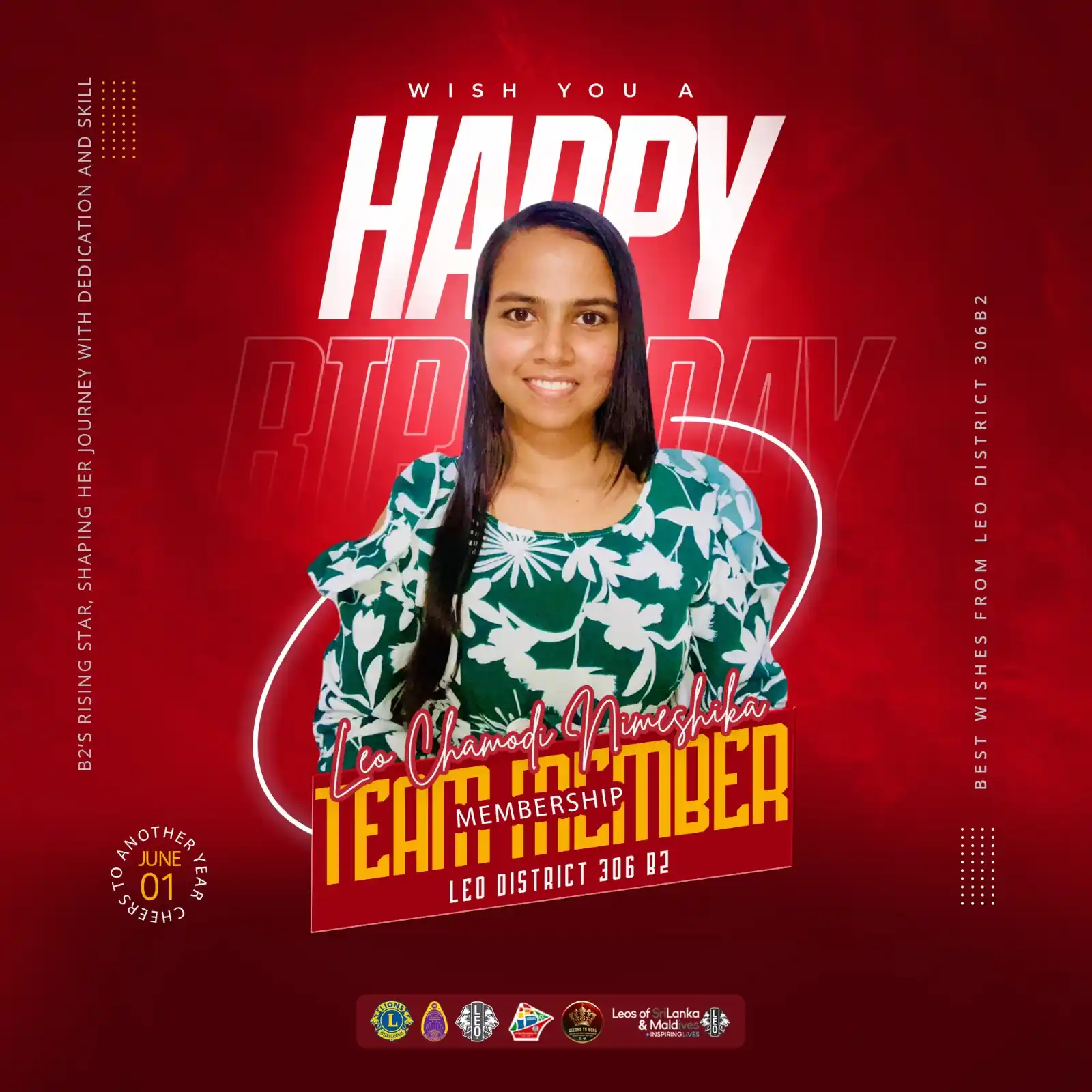 Image from Leo District 306B2, Sri Lanka & Maldives: Happy Birthday to Leo Chamodi Nimeshika, Team Member - Membership of L...