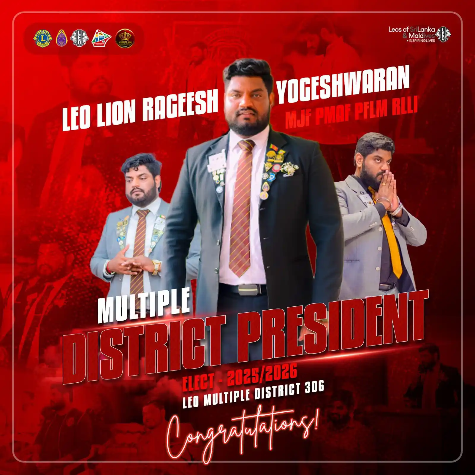 Image from Leo District 306B2, Sri Lanka & Maldives: Hearty congratulations to Leo Lion Rageesh Yogeshwaran MJF PMAF PFLM R...