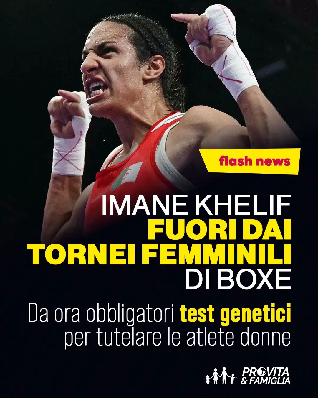 Image from Pro Vita & Famiglia : 🚨 *Imane Khelif* è stata esclusa dalle competizioni femminili dalla W...
