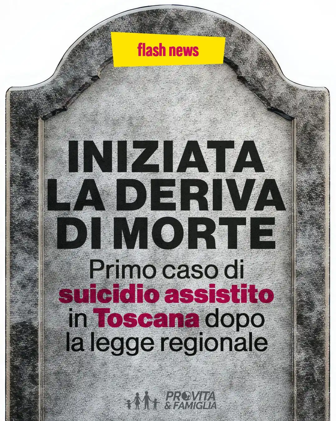 Image from Pro Vita & Famiglia : 🚨 In Toscana la deriva di morte è già iniziata.  *Il 17 maggio, Danie...