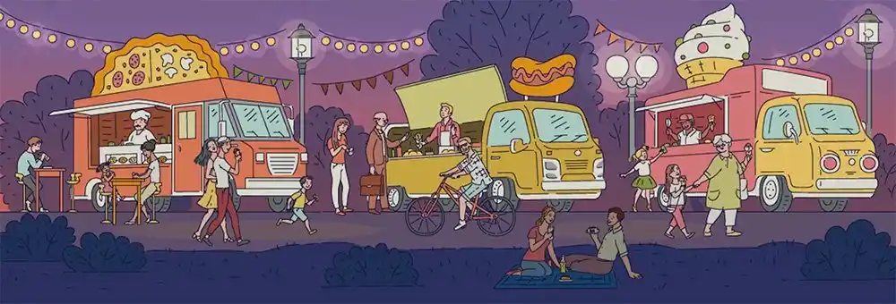 Image from Comune di Muggiò: 🌭 *Muggiò Food Village: street food e tribute band* Quatto giorni ric...