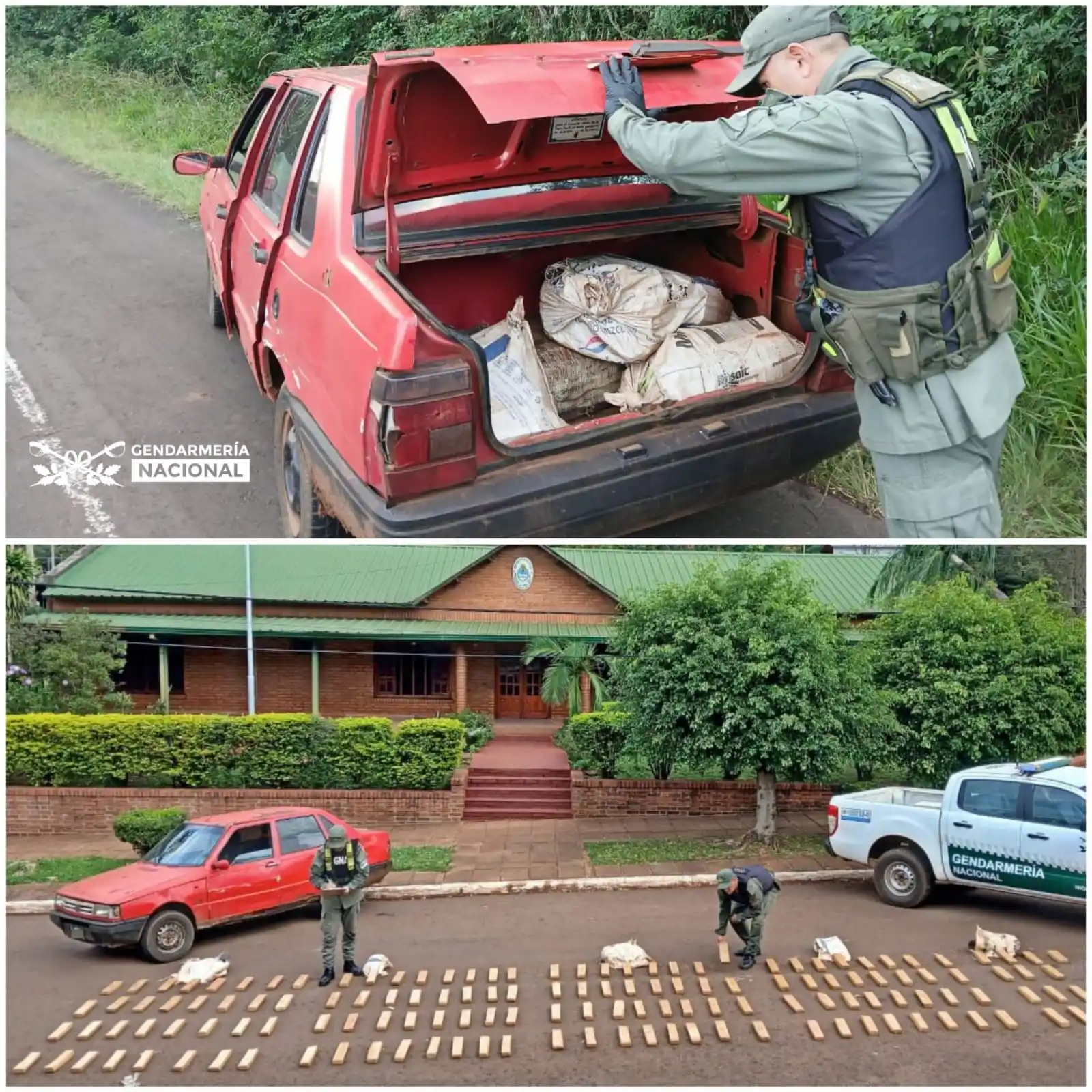 Image from SEGURIDAD NACIONAL Y DEFENSA (🇦🇷🦁 No Oficial): ⭕Narcotráfico: Misiones *Un hombre abandonó un vehículo cargado con d...