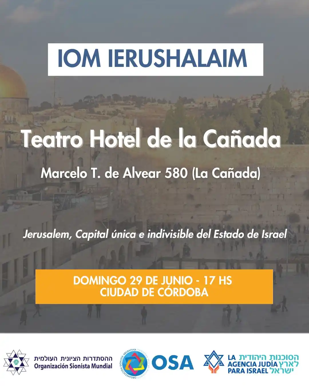 Image from Comunidades Plus Canal de noticias: ¡Te invitamos a celebrar Iom Ierushalaim! Sumate a este emotivo feste...