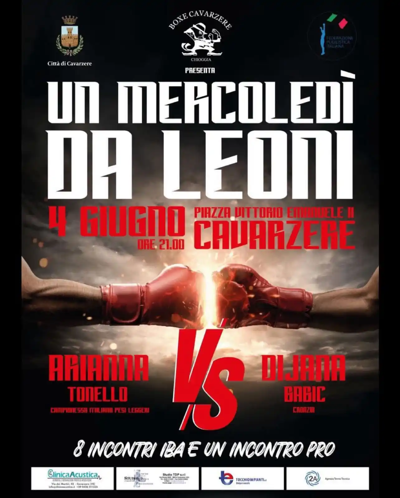 Image from Comune di Cavarzere: 🔥 UN MERCOLEDÌ DA LEONI 🔥 📅 4 GIUGNO - ORE 21:00 📍 Piazza Vittorio...