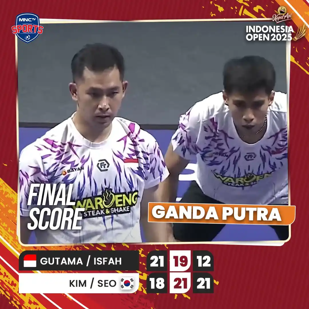 Image from MNCTV Official: Unggul dan bermain sangat agresif di set pertama membuat Tim Indonesia...