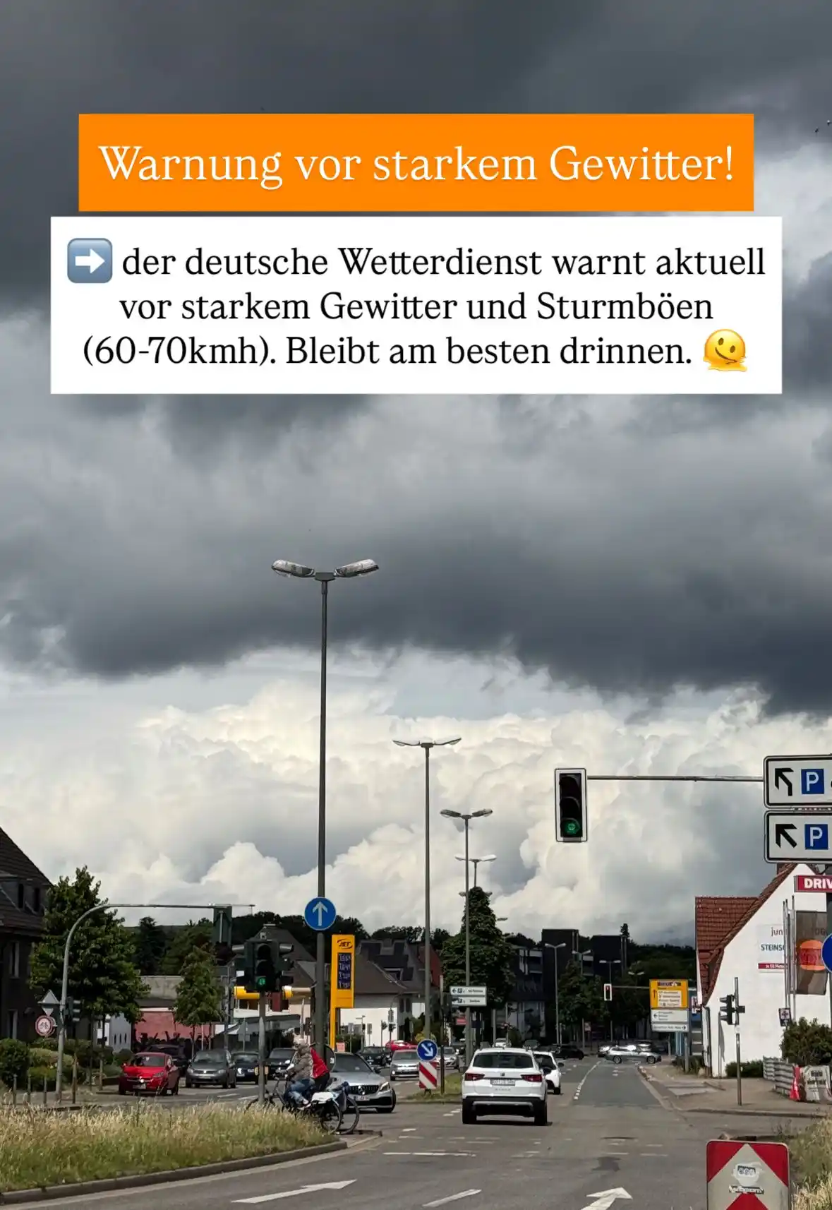 Image from dein.bottrop : *Warnung vor schwerem Gewitter* ⚡️ ➡️ der Deutsche Wetterdienst warnt ...