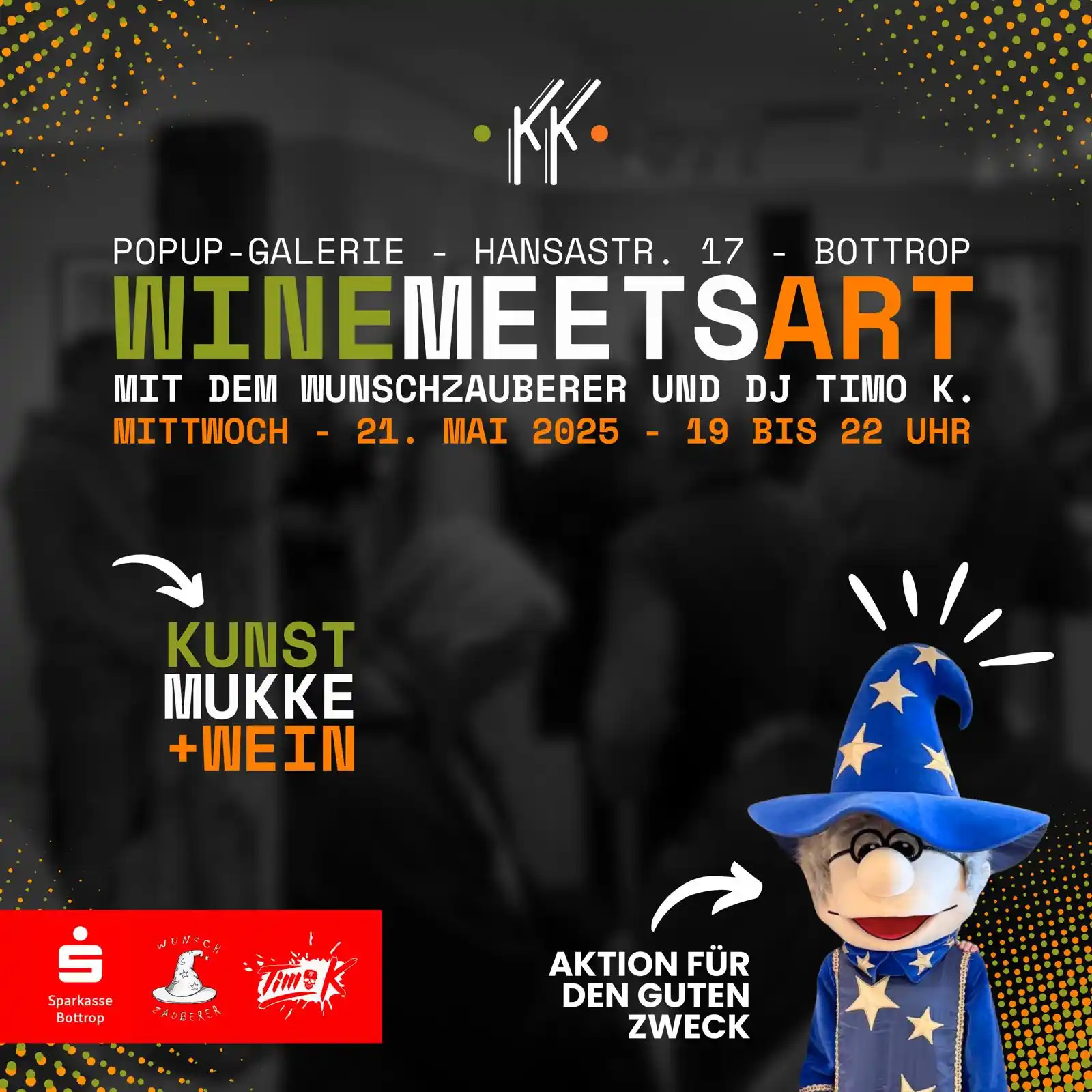 Image from dein.bottrop : *wine.meets.art* heißt es am Mittwoch, ab 19 Uhr, in der Pop-Up-Galeri...